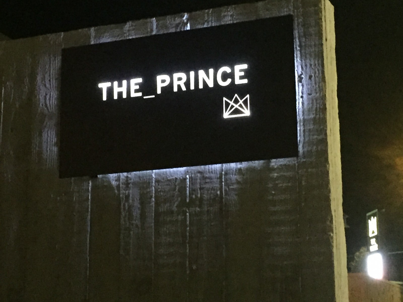 Prince Hotel Rear Sign